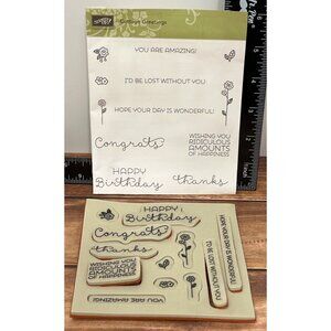 Stampin Up! 139962 Cottage Greetings RUBBER Stamp Set OF 12 FLORAL CHARITY